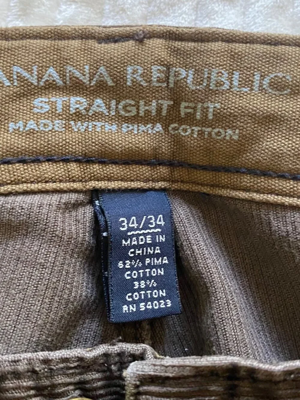 Mens Banana Republic Vintage Cords Straight Fit Size 34